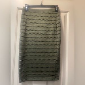 Olive green pencil skirt